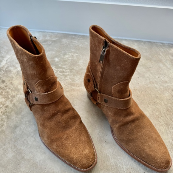 SAINT LAURENT Wyatt Harness Leather Boot Men's Size 42 - Picture 4 of 7